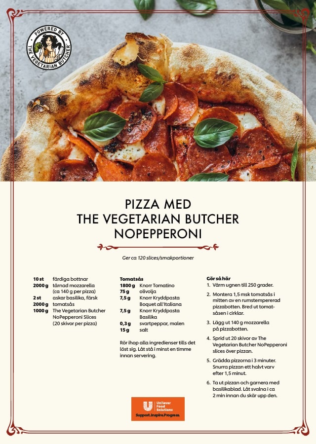 Pizza med The Vegetarian Butcher NoPepperoni