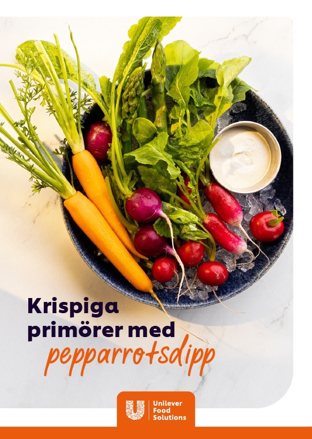 Krispiga primörer med pepparrotsdipp