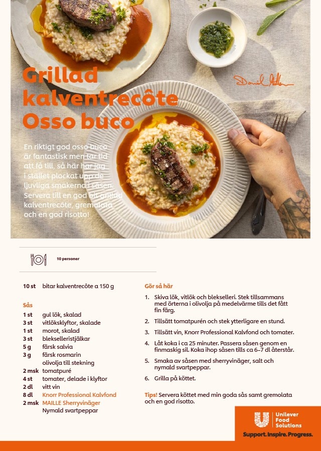 Grillad kalventrecôte Osso buco