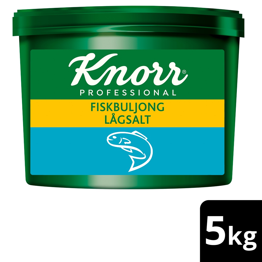 Knorr Fiskbuljong lågsalt 1 x 5 kg - Knorr Fiskbuljong lågsalt för en rund och välbalanserad buljong med smak av torsk och hav!
