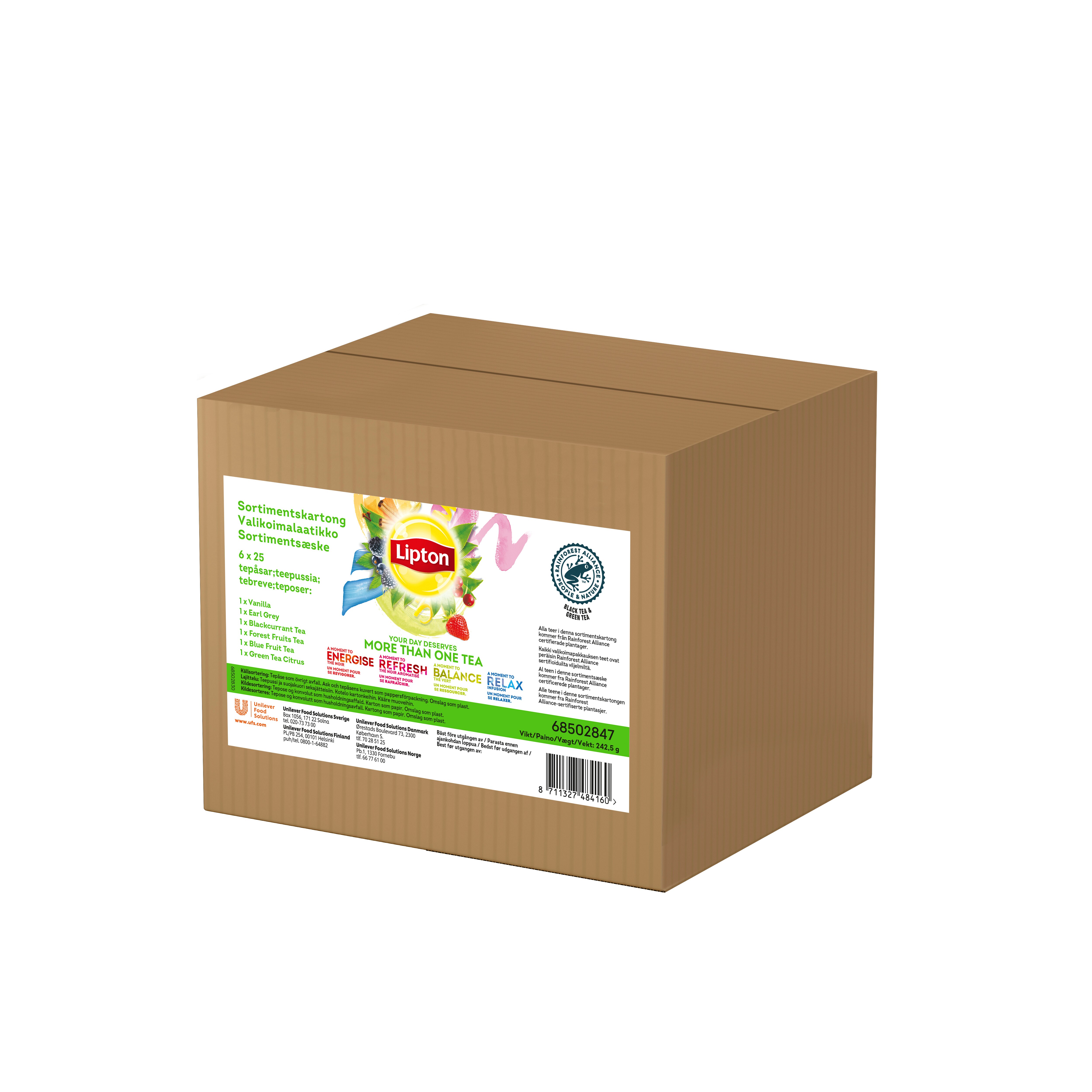 Lipton Classic Te Rainforest Alliance Certifierad Sortimentskartong 6 x 25 påsar - 