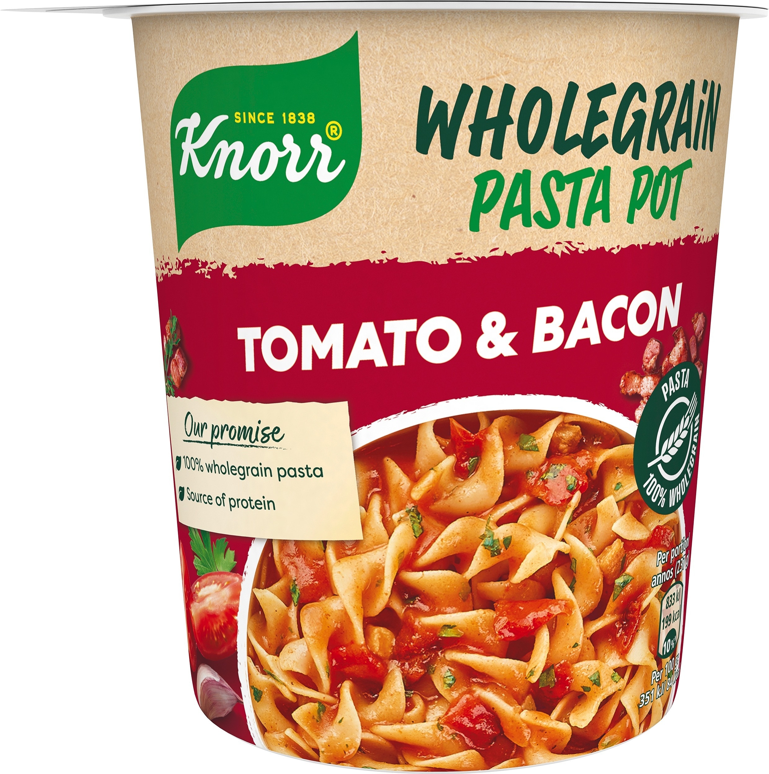 Snack Pot Fullkorn, Tomato & Bacon, 8 x 57 g - 