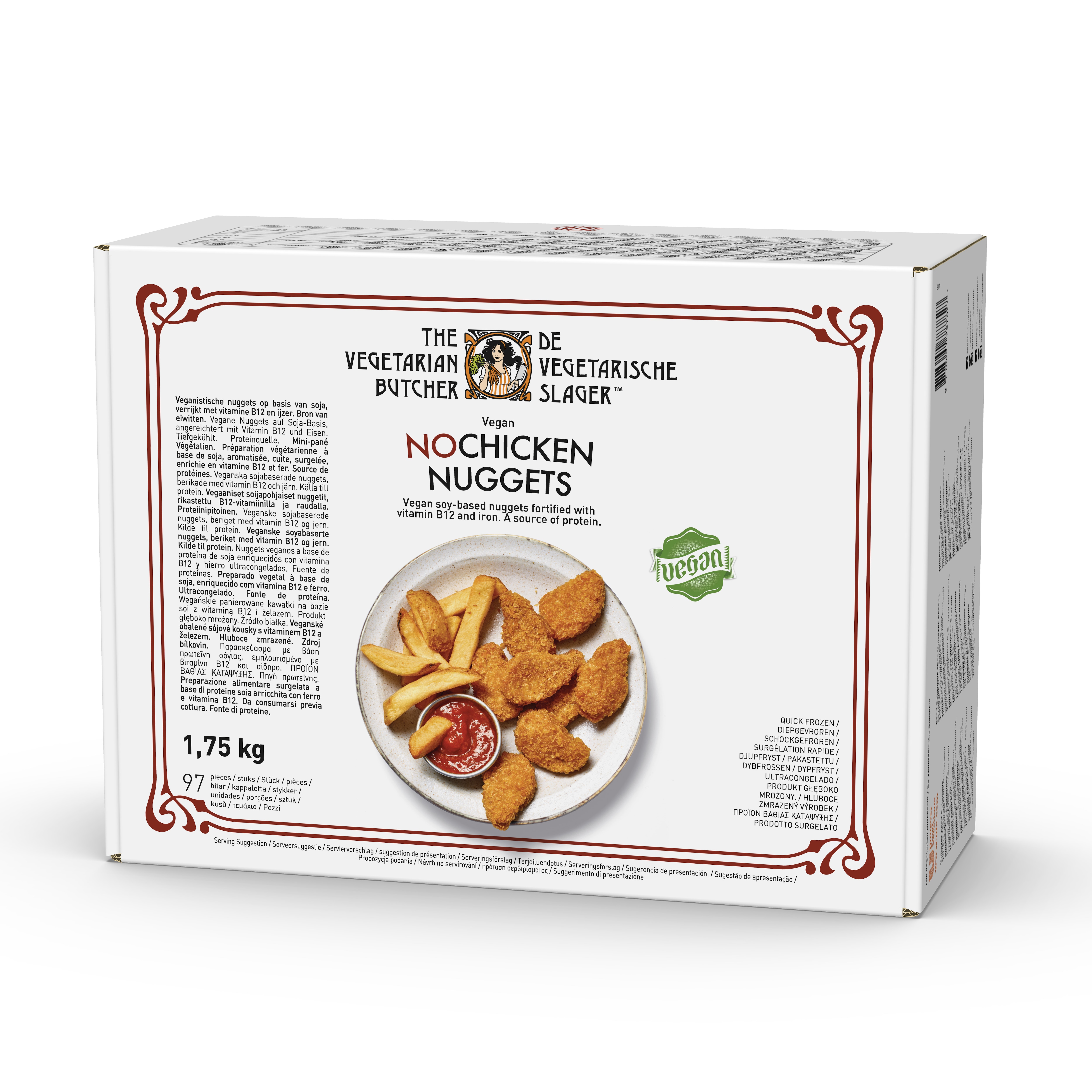 NoChicken Nuggets, vegonuggets 1x1,75 kg FRYSVARA - 