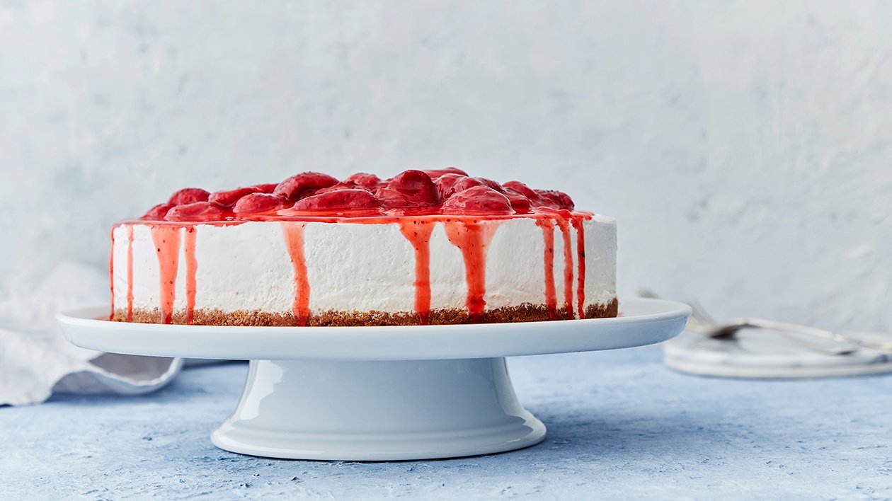 Cheesecake med lime & jordgubbar Cheesecake med lime & jordgubbar