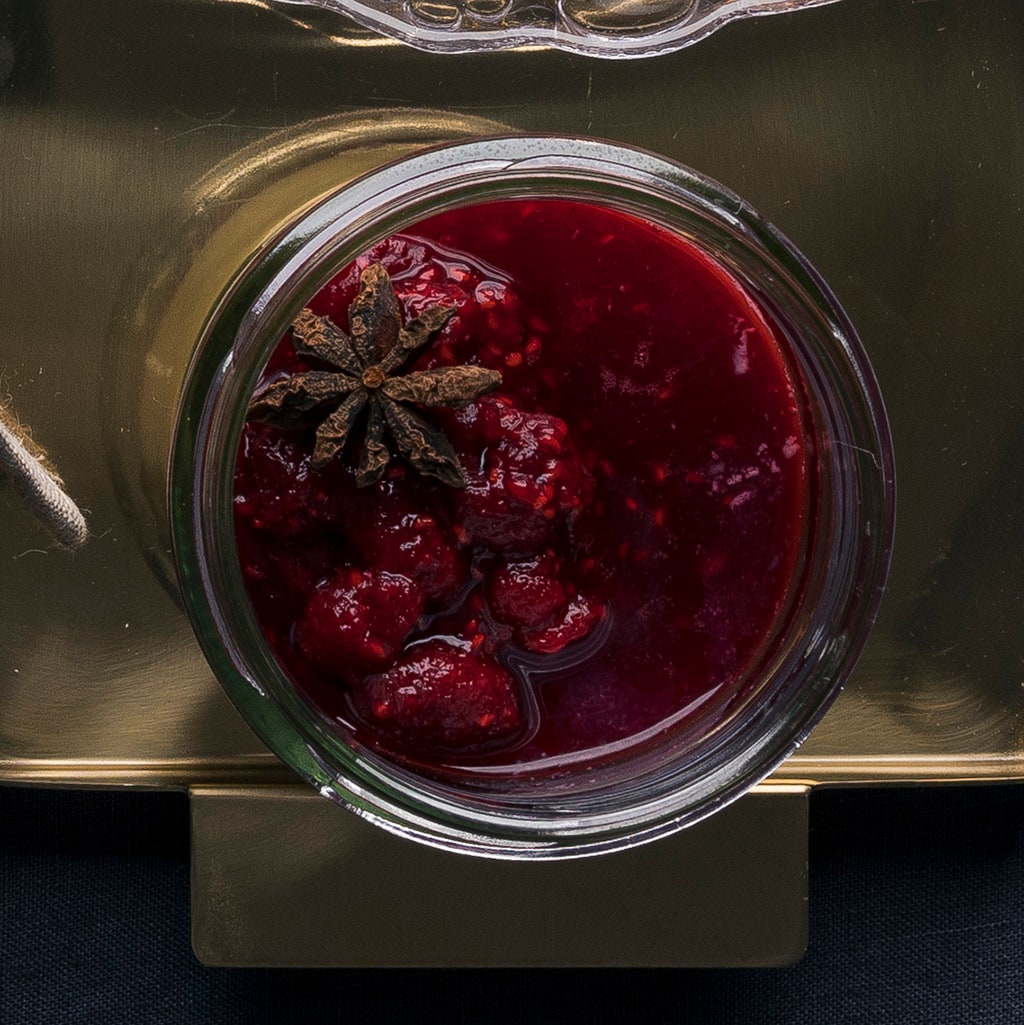 Panna Cotta Ris à la Malta med hallonkompott Panna Cotta Ris à la Malta med hallonkompott