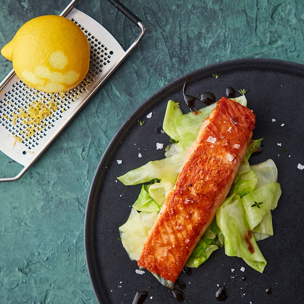 Sherryvinägerglace till halstrad lax