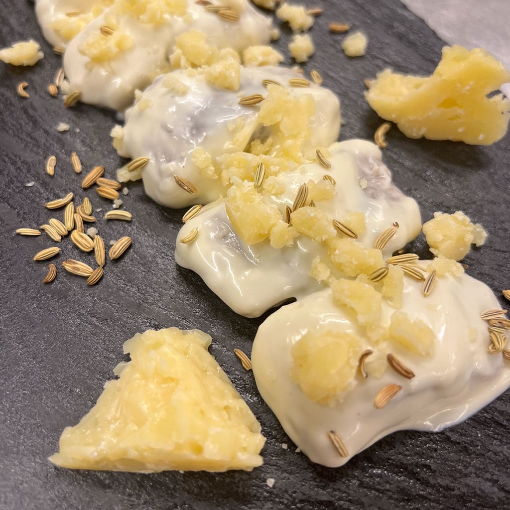 Sill med smak av lagrad ost och Akvavit