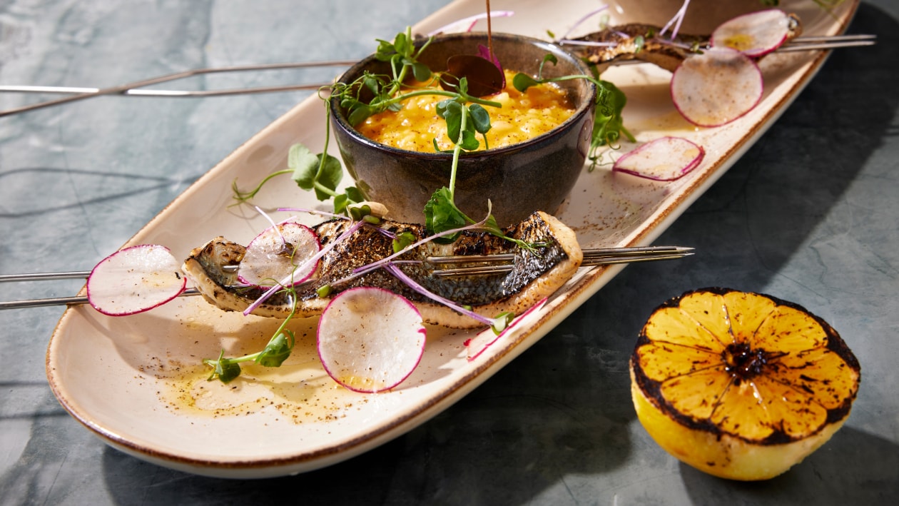 Risotto med butternutpumpa och friterade strömmingar – Recept