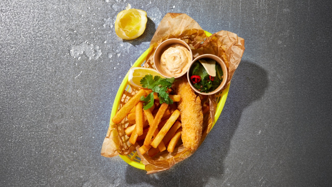 Indiska fish & chips – Recept