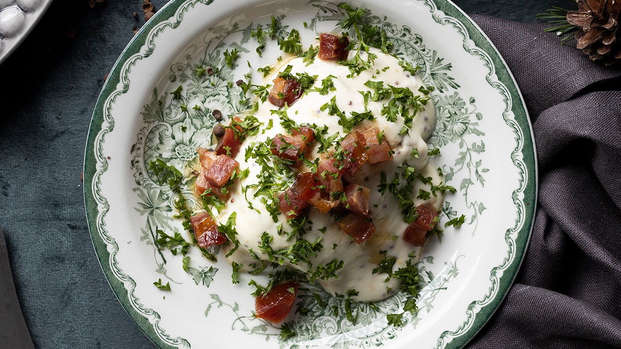 Lättrimmad torsk med vinägerfläsk