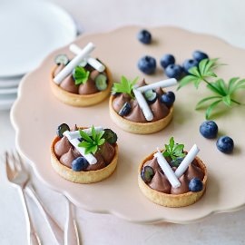 Blåbär & mjölkchoklad tartelett