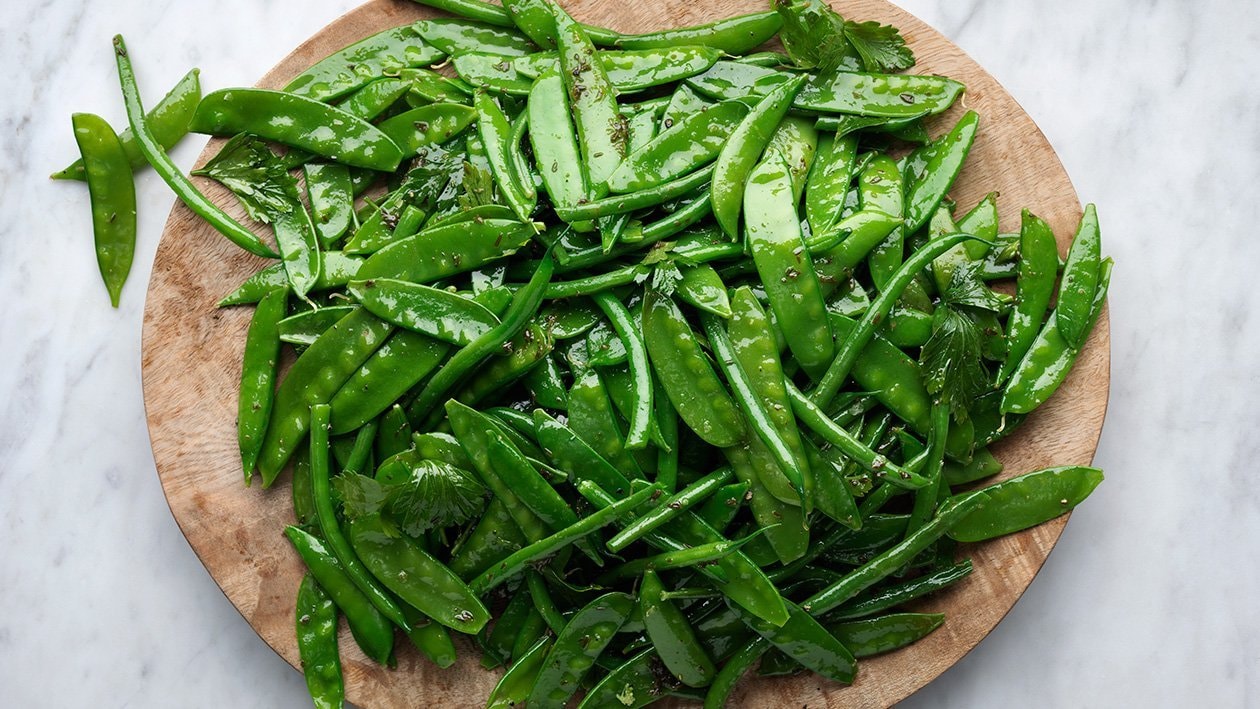 Färska bönor med örtdressing