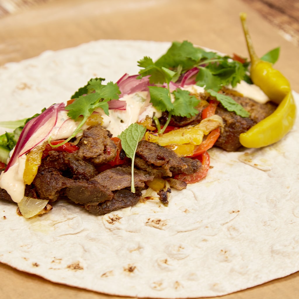 Ryas vildsvin-shawarma/kebab