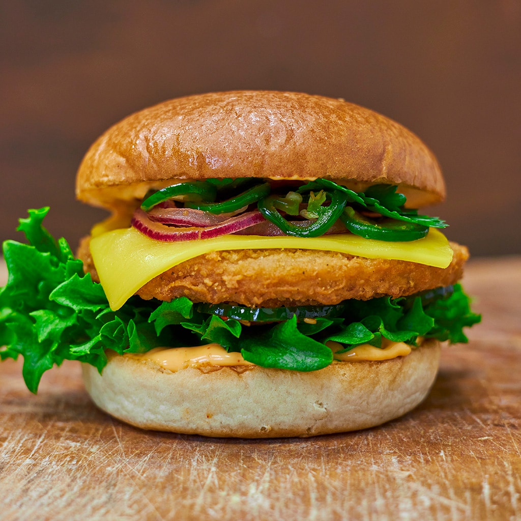 The Vegetarian Crispy NoChicken Burger ”Korean style” The Vegetarian Crispy NoChicken Burger ”Korean style”