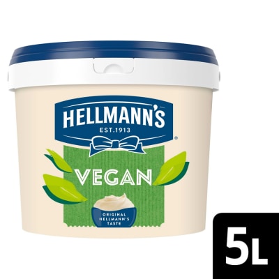 HELLMANN'S  Vegan Majonnäs, hink, 52 %, 1 x 5 L - En äggfri majonnäs med HELLMANN’S orginalsmak.