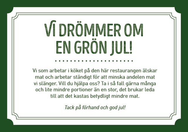 Vi drömmer om en grön jul! Vi drömmer om en grön jul!