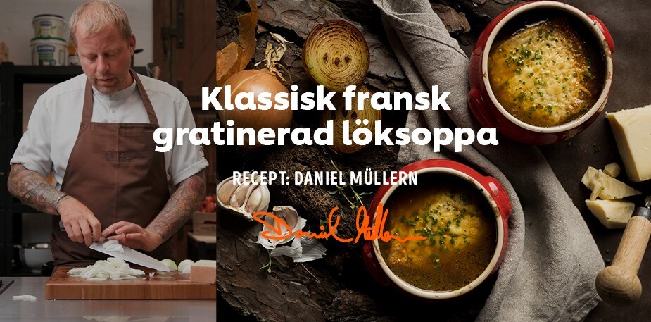 Daniel Müllern gör en klassisk fransk gratinerad löksoppa