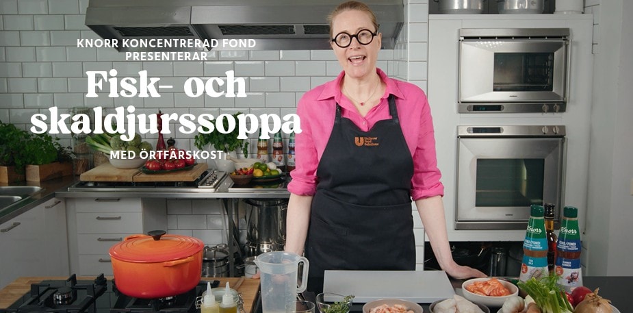 Martinas lunchklassiker #5 Fisk- och skaldjurssoppa med örtfärskost 